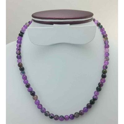 Purple Round Jade Rosary 24 Gram (Length 19 Inch)