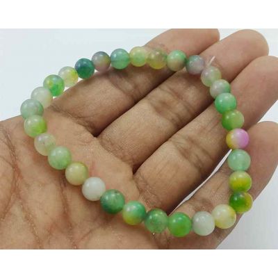 Multi Color Round Jade Bracelet 10 Gram (Length 8 Inch)