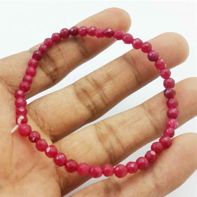 Pinksih Red Jade Bracelet 4 Gram (Length 8 Inch)