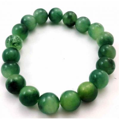 17 Gram Green Jade Bracelet Bead Size 8 MM (Bracelet Length 8 Inch)