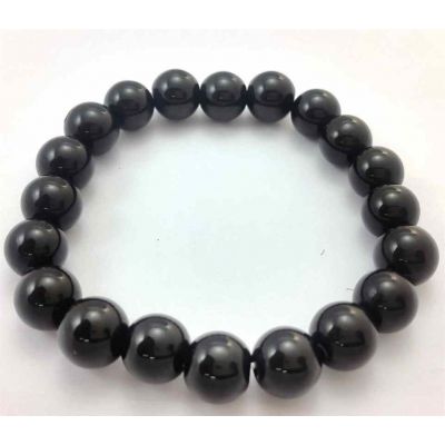 26 Gram Black Jade Bracelet Bead Size 10 MM (Bracelet Length 8 Inch)