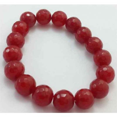 Pinkish Red Jade Bracelet 36 Gram (Length 8 Inch)