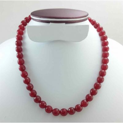 Pinkish Red Jade Rosary 62 Gram (Length 19 Inch)