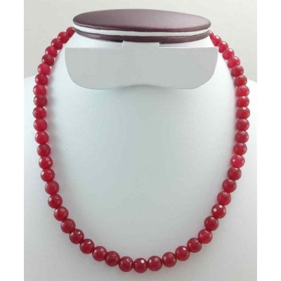 Pinkish Red Jade Rosary 40 Gram (Length 19 Inch)