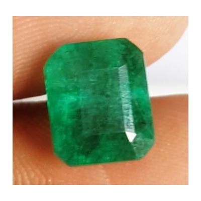 2.75 Carats Natural Zambian Emerald 9.38 x 7.77 x 4.85 mm