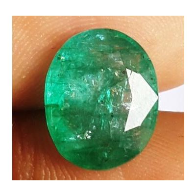 3.55 Carats Natural Zambian Emerald 11.76 x 9.70 x 4.19 mm