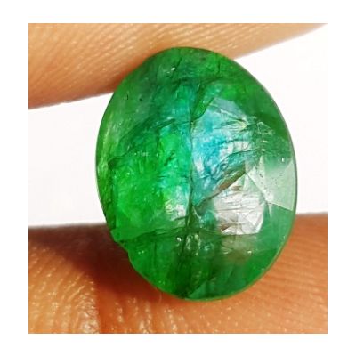 3.89 Carats Natural Zambian Emerald 11.25 x 8.80 x 5.59 mm
