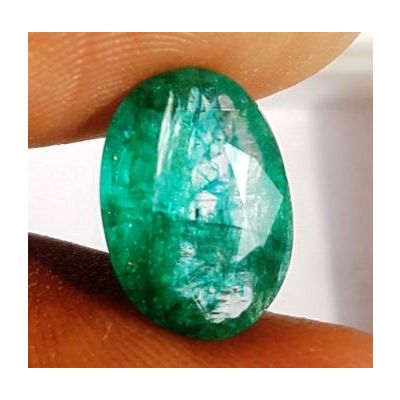3.51 Carats Natural Zambian Emerald 12.06 x 8.57 x 4.06 mm
