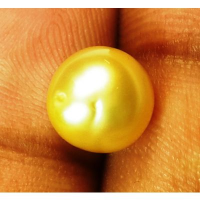 4.90 Carats Natural Golden Pearl 9.21 x 9.14 mm