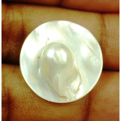 9.30 Carats Natural Creamish White Pearl 20.16 x 20.14 x 1.53 mm