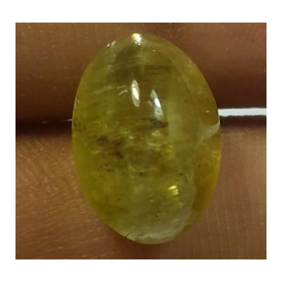7.62 Carats Natural Apatite Cats Eye Oval Shape 12.68 x 8.93 x 8.14 mm