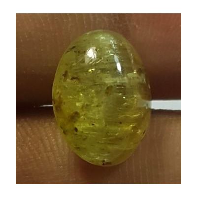 6.32 Carats Natural Apatite Cats Eye Oval Shape 12.04 x 8.94 x 7.42 mm