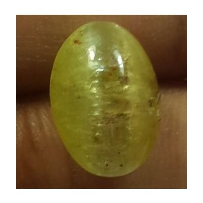 5.68 Carats Natural Apatite Cats Eye Oval Shape 12.76 x 8.98 x 6.27 mm