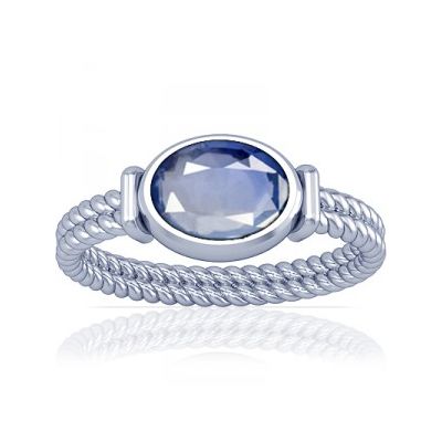 African Blue Sapphire Sterling Silver Ring - K11