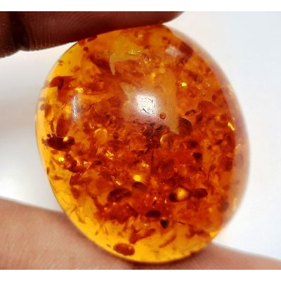30.43 Carats Natural Orange Amber 30.45 x 25.98 x 11.65 mm