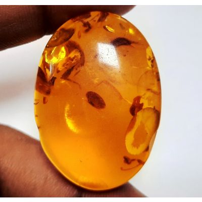 37.93 Carats Natural Orange Amber 34.65 x 25.01 x 10.78 mm