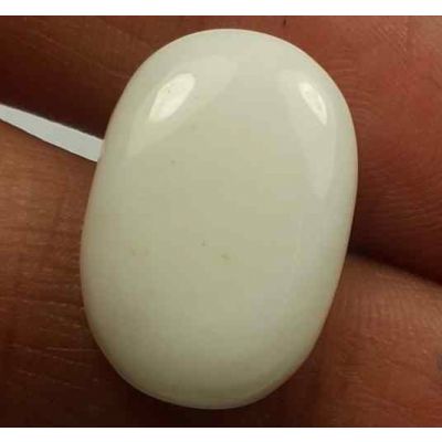9.80 Carats Italian White Coral 17.94 x 12.41 x 4.34 mm