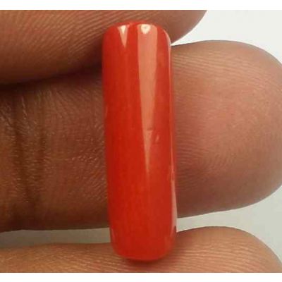 5.60 Carats Red Italian Coral 18.68 x 5.67 x 5.59 mm