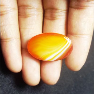 26.49 carat Natural Banded Agate 30.07 x 20.66 x5.44 mm