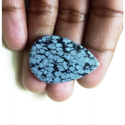 25.27 carat Natural Snowflake Obsidian 31.82 x 19.96 x 5.49 mm