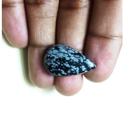 31.67 carat Natural Snowflake Obsidian 34.96 x 23.18 x 5.49 mm