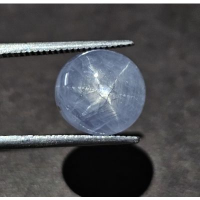 6.60  CARATS  Natural Gun Powder Bright Gray Star Sapphire  10.22x09.52x6.18 mm