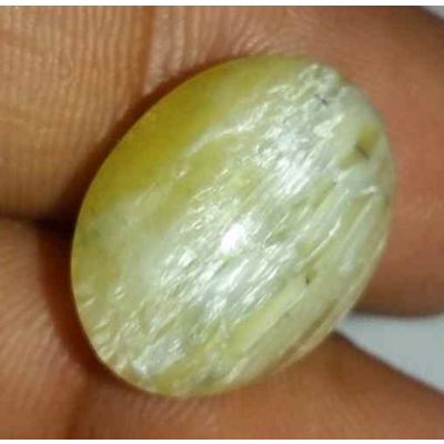 12.15 Carat Natural Chrysoberyl Opal Cat's Eye 16.52 x 12.76 x 5.25 mm