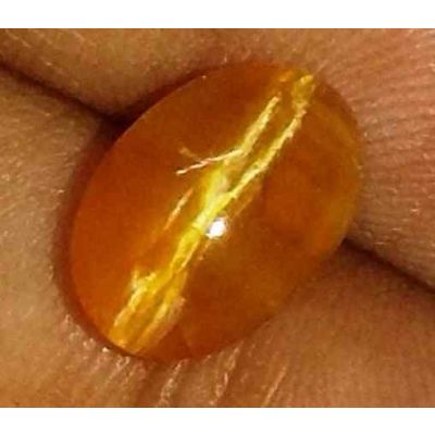 1.79 Carat Yellowish Brown  Kanak Khet Chrysoberyl Cat's Eye 8.67 x 6.20 x 5.33 mm