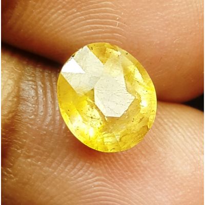 3.41 Carats Natural Yellow Sapphire 9.20 x 8.00 x  5.35 mm