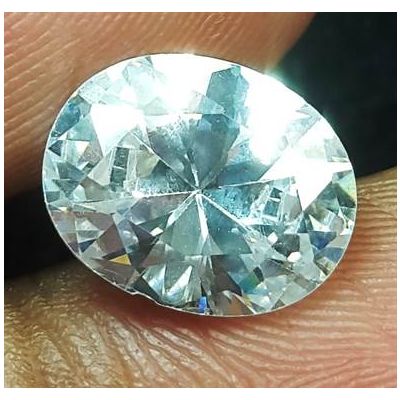 4.34 Carats Natural Colorless Cubic Zircon 9.90 x 7.95 x 5.00 mm