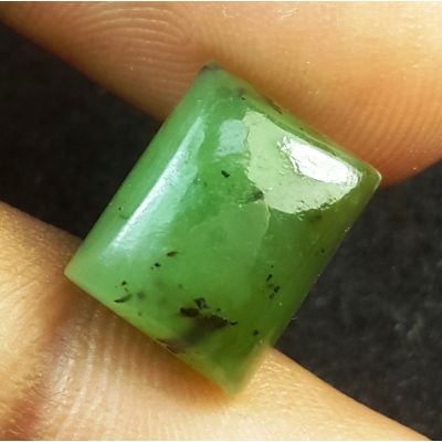 8.14 Carats Natural Green Nephrite Jade 11.75 x 11.53 x 6.19 mm