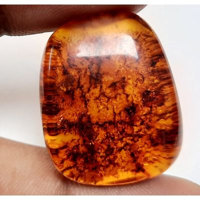 16.48 Carats Natural Orangish Red Amber 25.37 x 20.45 x 8.55 mm