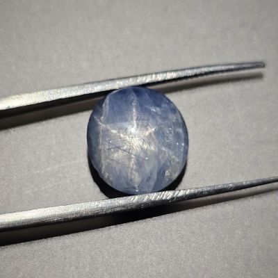 9.13 Carats Natural Pewter Blue Star Sapphire 12.56 x 11.75 x 5.77 mm