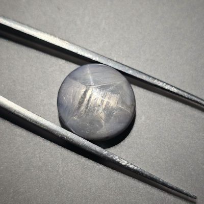 16.84 Carats Natural Blue Gray Star Sapphire 14.56 x 14.05 x 7.12 mm