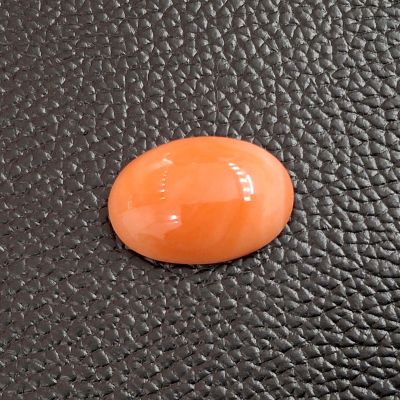 19.39 Carat Natural Japanese Orangish Red Coral 23.70 x 16.61 x 7.25 mm