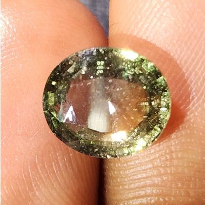 3.13 Carats Natural Olive Green Sapphire 9.77x8.42x4.29mm