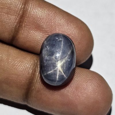 14.21 Carats Natural Storm Gray Star Sapphire 15.33 x 10.17 x 7.70 mm