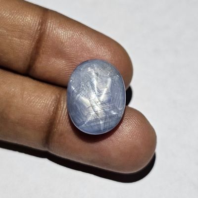 18.37 Carats Natural gray olive Sapphire 17.28x13.17x7.25 mm 