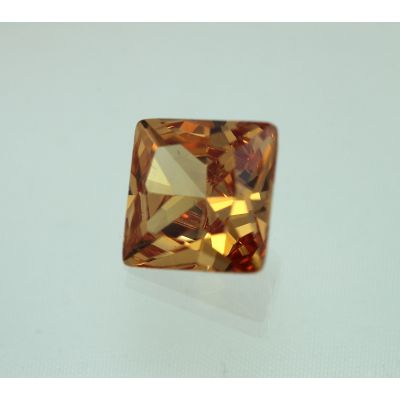 6 Carats Golden Brown Cubic Zircon Square shape 9x9 MM