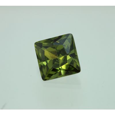 6 Carats Olive Green Cubic Zircon Square shape 9x9 MM