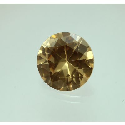 7 Carats Golden Brown Cubic Zircon Round shape 10 mm