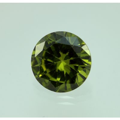 6 Carats Olive Green Cubic Zircon Round shape 9MM