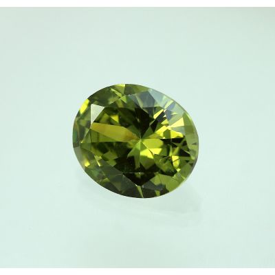8 Carats Olive Green Cubic Zircon Oval shape 10x12 MM