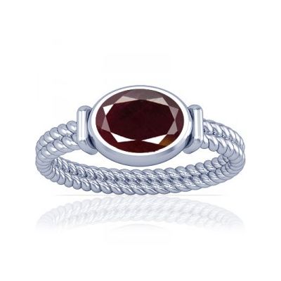 African Ruby Sterling Silver Ring - K11
