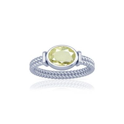 African Yellow Sapphire Sterling Silver Ring - K11