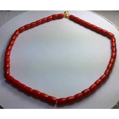 Orangish Red Coral Rosary 36 Gram (Length 18 Inch)