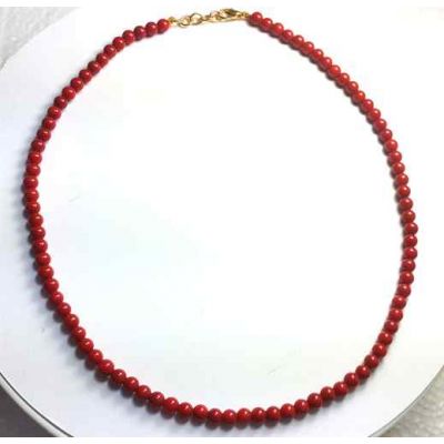 Orangish Red Coral Rosary 16 Gram (Length 18 Inch)