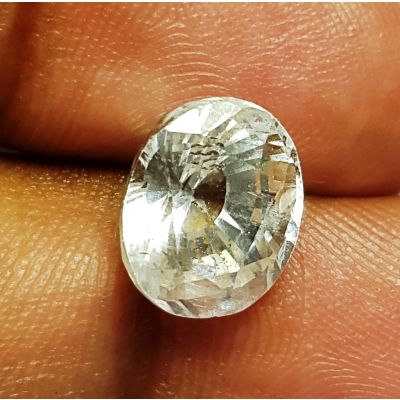 6.19 Carats Natural White Sapphire 10.55x8.82x7.84mm